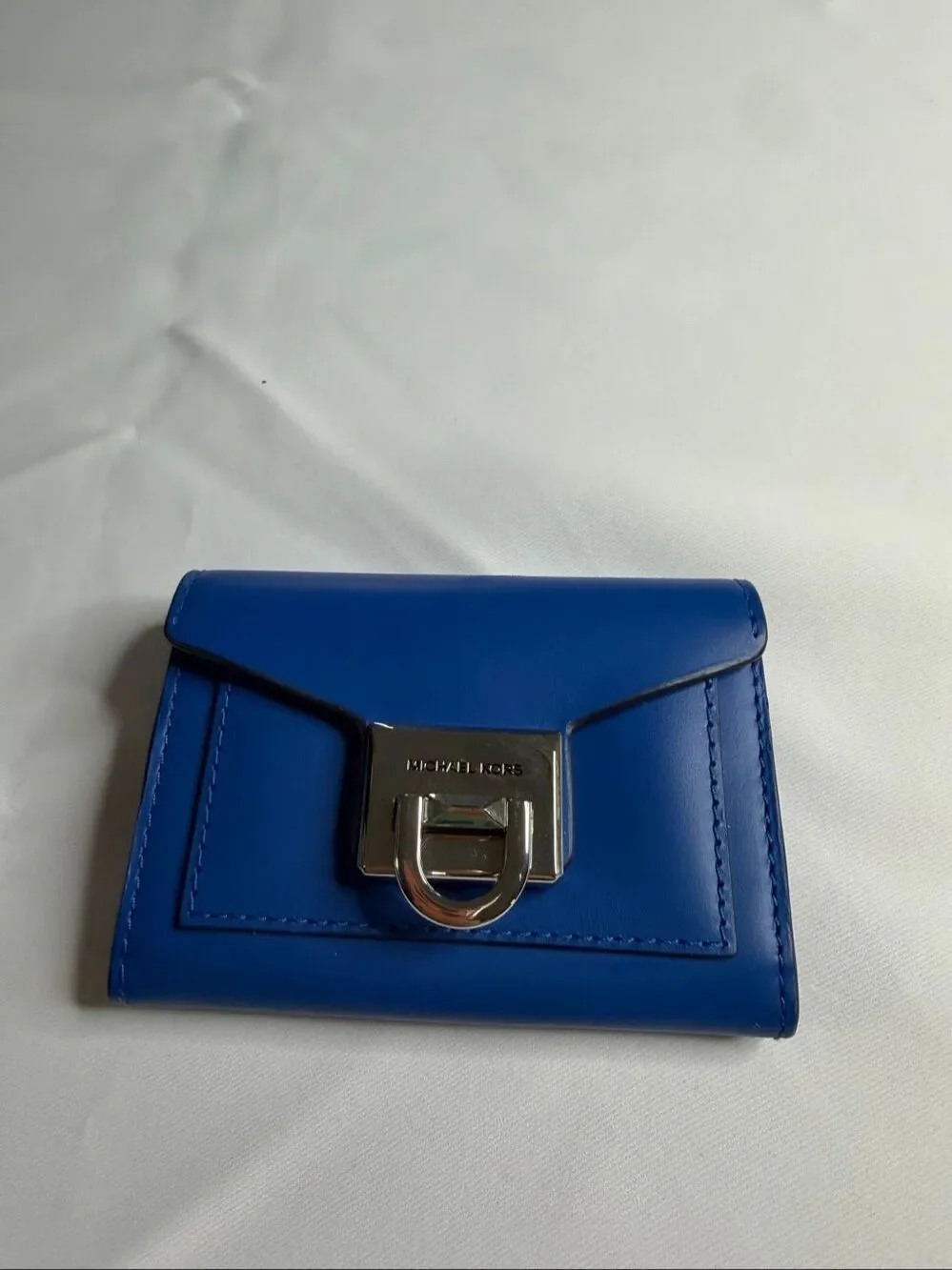 Michael Kors Blue Small Flap Leather Wallet